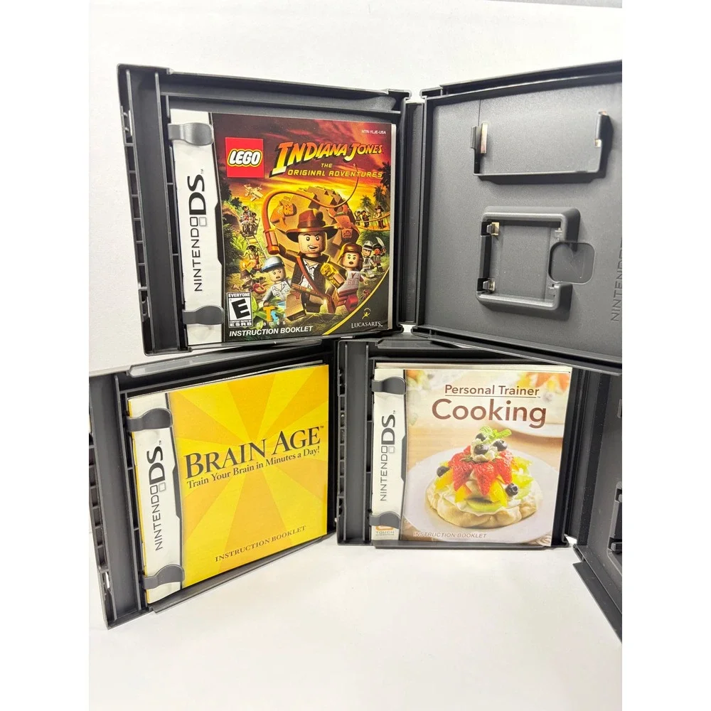 Nintendo DS Lot -LEGO Indiana Jones Brain Age Personal Trainer Cooking - No Game